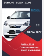 SUBARU PLEO PLUS 2020-2021 OWNERS MANUAL IN ENGLISH